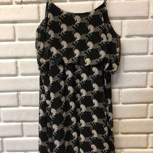 Black Horse Print Spaghetti Strap Dress